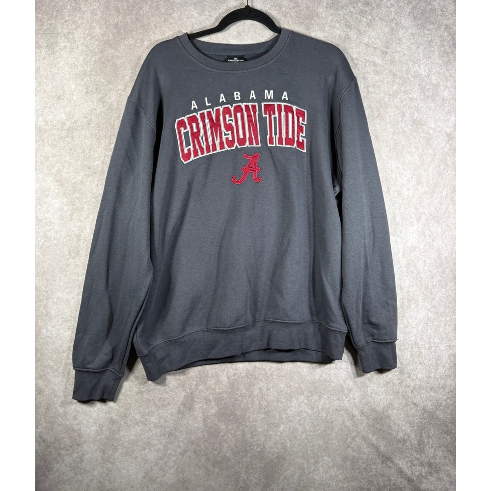 Alabama Crimson Tide Colosseum Sweatshirt Mens L Gray NCAA Pullover Fleece Crew
